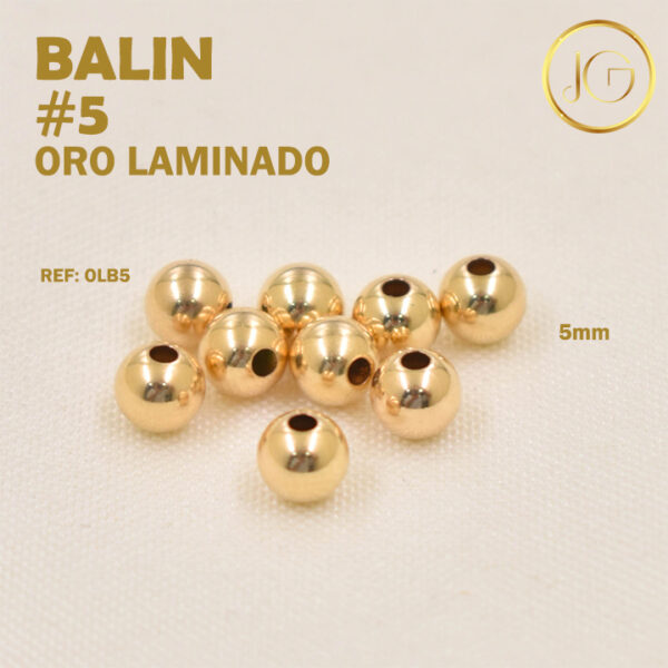 Balin Oro Laminado Mm Bisuteria Jg