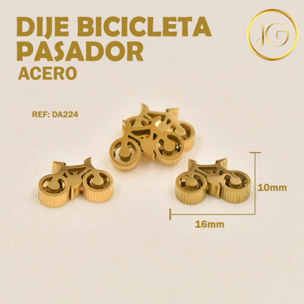 Imagen del producto: DIJE DE ACERO PULSERA BICICLETA