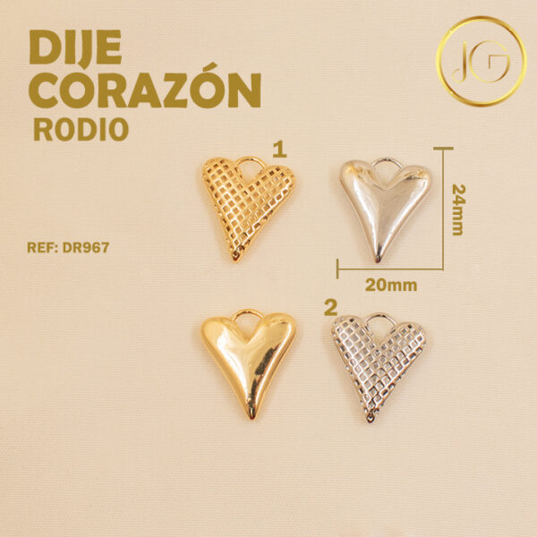 Imagen del producto: DIJE DE RODIO CORAZON