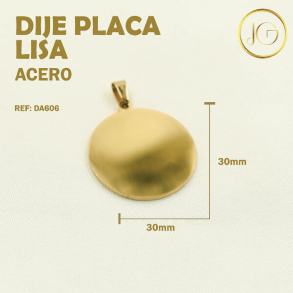 Imagen del producto: DIJE DE ACERO PLACA REDONDA 30 MM