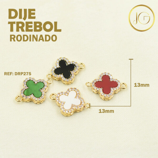 Imagen del producto: DIJE RODINADO PULSERA TREBOL 13 MM