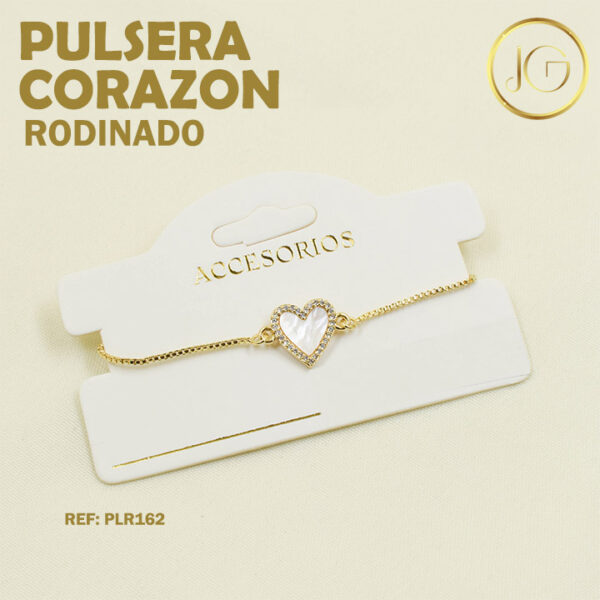 Imagen del producto: PULSERA RODINADA CORAZON NACAR